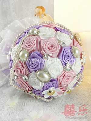 Always Remembered Purple Pink Fabric Bouquet